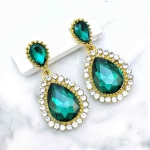 Cherryl's Jewelry - Green Crystal Rhinestone Occasion Earrings Cherryl's Jewelry - Green Crystal Rhinestone Occasion Earrings